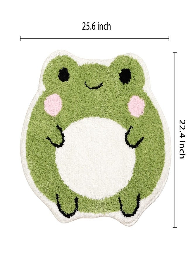 Panstar Cute Bath Mat Non Slip Frog Bath Rug for Bathroom, Luxury Absorbent Bathroom Mats, Fun Animal Shaped Shaggy Shower Rugs Washable Bathroom Decor - Image 3