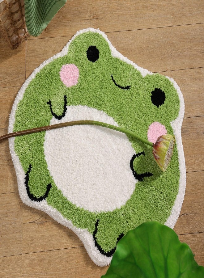 Panstar Cute Bath Mat Non Slip Frog Bath Rug for Bathroom, Luxury Absorbent Bathroom Mats, Fun Animal Shaped Shaggy Shower Rugs Washable Bathroom Decor - Image 4