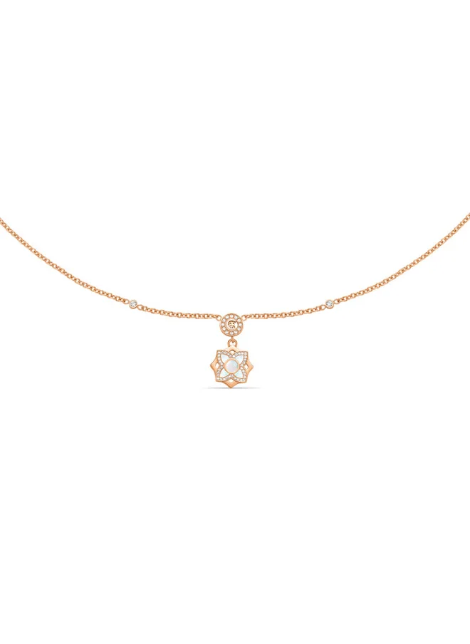 CERRUTI 1881 Ottavia Rose Gold-Plated Necklace, White Mother of Pearl Floral Pendant, Elegant and Timeless Jewelry for Women