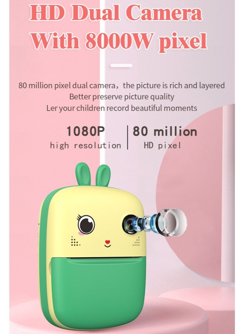 Kids Camera, 1080P Instant Printing Dual Camera, Photo Video, 2.4 Inch IPS LCD Screen, Built-in 1800mAh Battery, 32G TF Card, Birthday Festival Gift for Kids  - Image 5