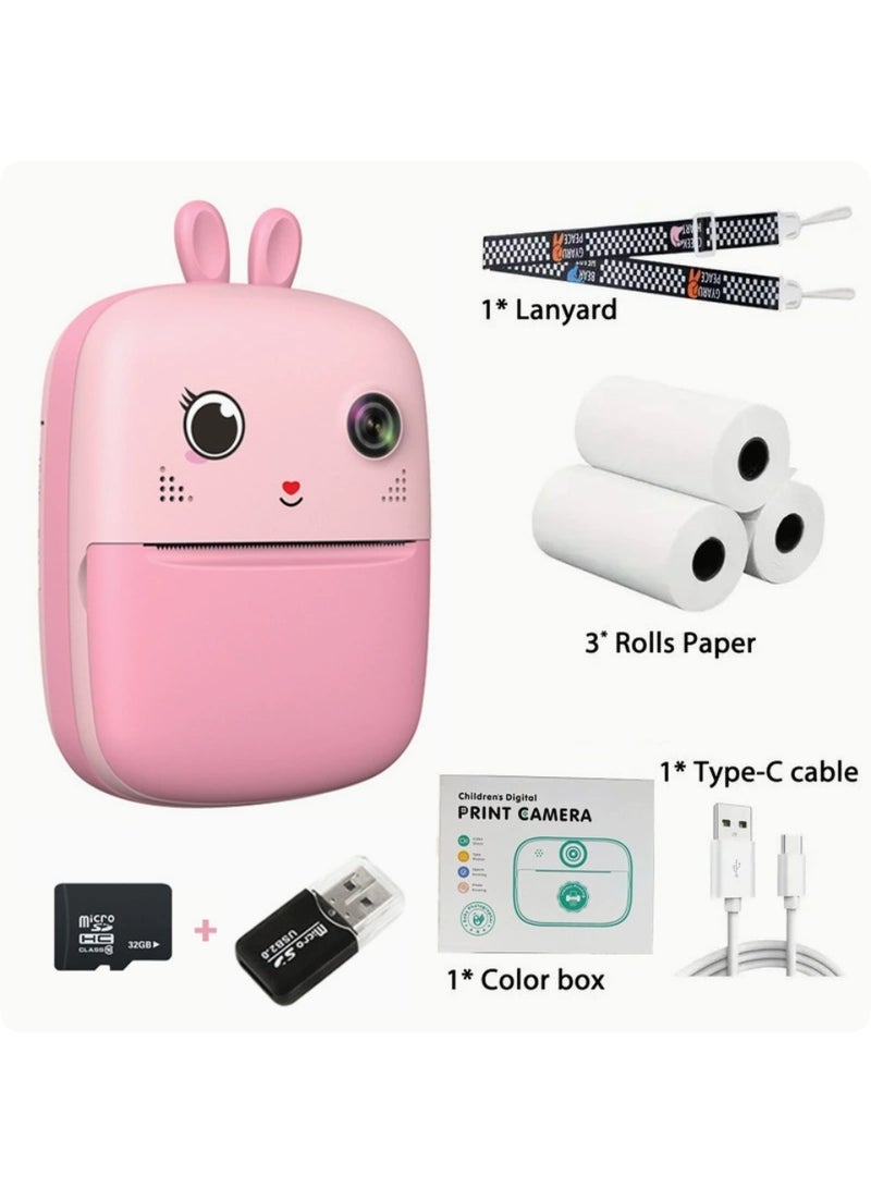 Kids Camera, 1080P Instant Printing Dual Camera, Photo Video, 2.4 Inch IPS LCD Screen, Built-in 1800mAh Battery, 32G TF Card, Birthday Festival Gift for Kids  - Image 1