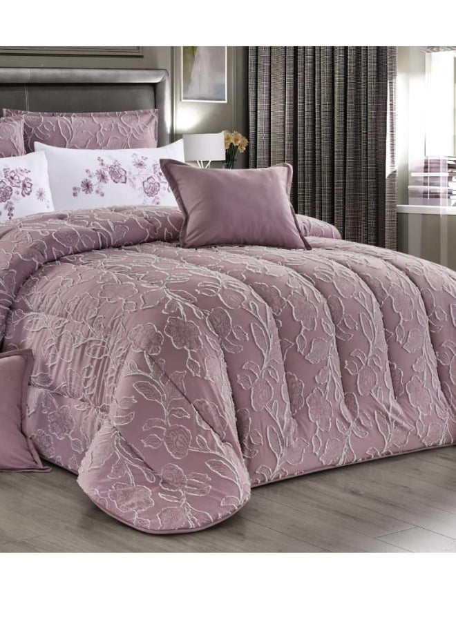 Moon Luxury Embroidered Jacquard Bedspread, 8 Pieces - Luxurious King Size Bedspread with Microfiber Filling, 250 x 230 cm, Fits a 200 x 200 cm Bed - Luxurious Embroidered Jacquard Duvet Set - Elegant Bridal Bedspread - Soft and Classic Bedspreads  - Image 2