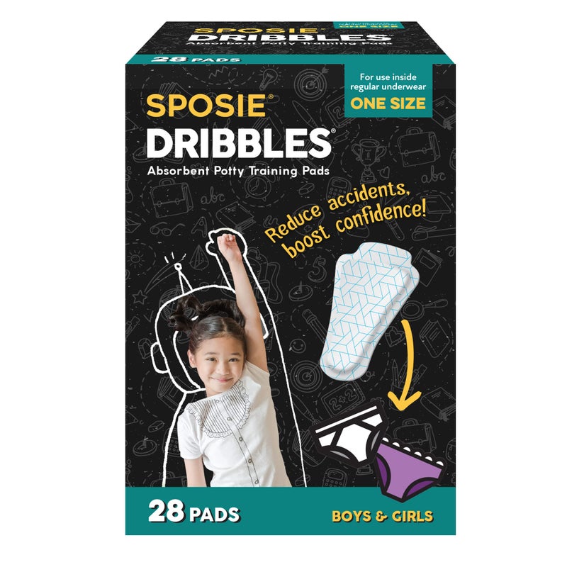 Select Kids Sposie Dribbles â€“ Turn Any Underwear Into Potty Training Underwear | Training Pads Reduce Messes and Laundry | A Faster Cleaner Easier Solution | Use with Toilets, Seats, Charts, and Stickers | 28ct - Image 1