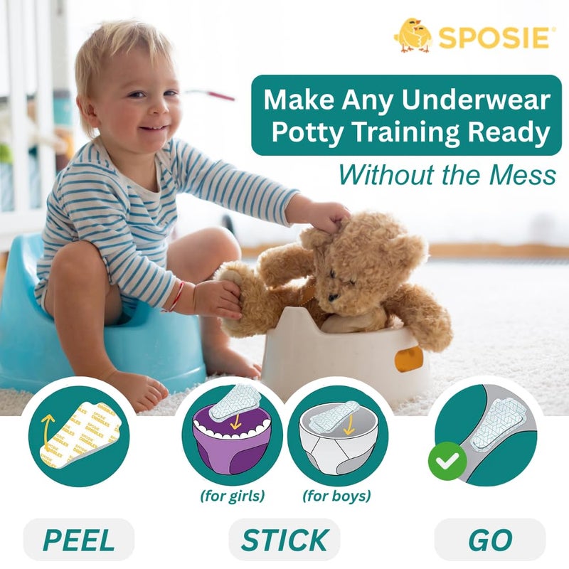 Select Kids Sposie Dribbles â€“ Turn Any Underwear Into Potty Training Underwear | Training Pads Reduce Messes and Laundry | A Faster Cleaner Easier Solution | Use with Toilets, Seats, Charts, and Stickers | 28ct - Image 2