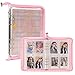 Neffliwe 4Pocket Kpop Photocard Holder Book with 30Pcs Inner Pages 6 Ring A5 Photocard Binder Card Collect Book Hold Up to 240 Cards Pink - Image 3