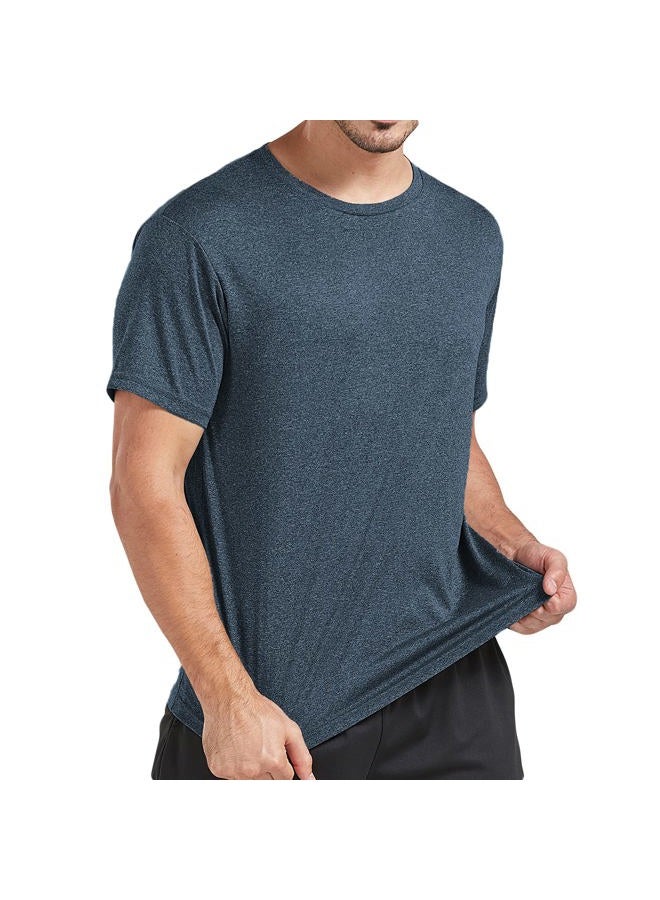 AKAWOOKO 5 Pack Men's Dry Fit T Shirts, Athletic Running Gym Workout Short Sleeve Tee Shirts for Men (Medium, Set 1), Set 1, M - Image 4