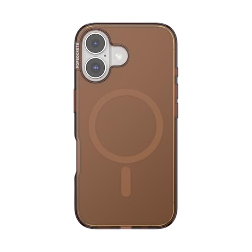 POPSOCKETS بوب سوكيتس بولي كاربونيت آيفون 16 كيس متوافق مع ماج سيف، كيس هاتف لآيفون 16، متوافق مع الشحن اللاسلكي، غطاء خلفي فقط - أمبر - Image 1