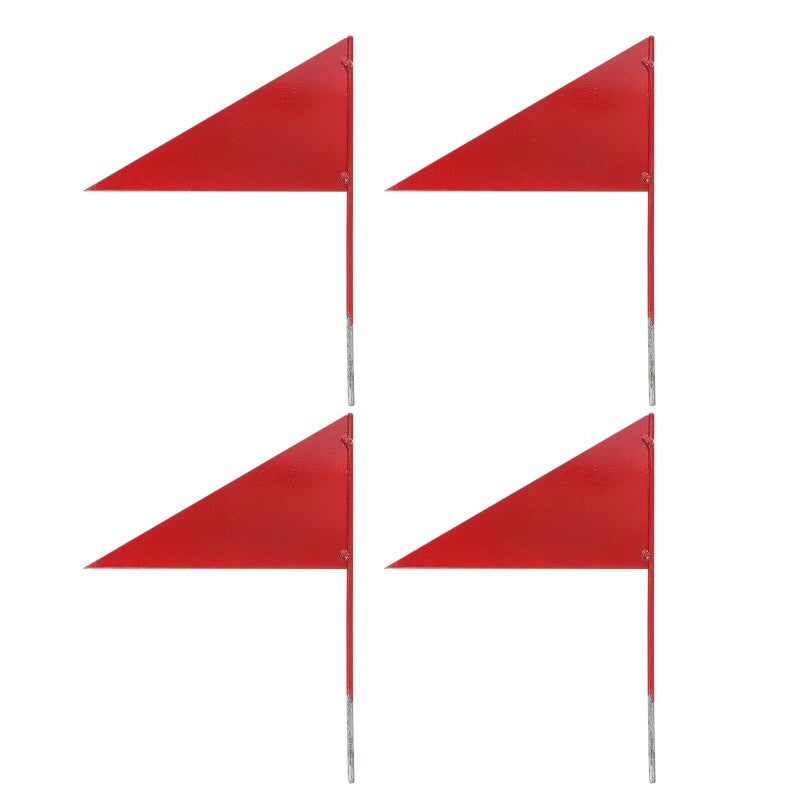 Solid Red Triangle Iron Stick Flags 4 Pack Outdoor Sports Marker - Image 2