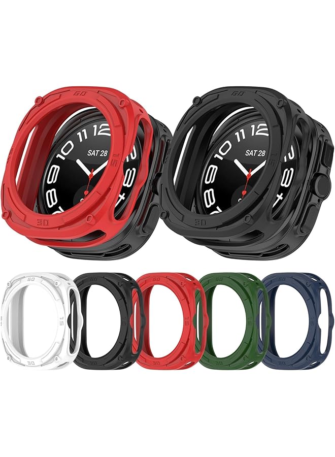 Dado Armor Style Case Protector Compatible With Samsung Galaxy Watch Ultra 47Mm Tpu Half Case Cover White - Image 5