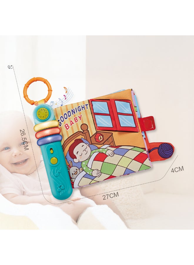 COGNIKIDS Baby Cloth Book With Music & Light – Goodnight Storybook For Infants 6M+ | Interactive Soft Book With Sound Buttons On Each Page | Montessori Bedtime Sensory Toy - Image 3