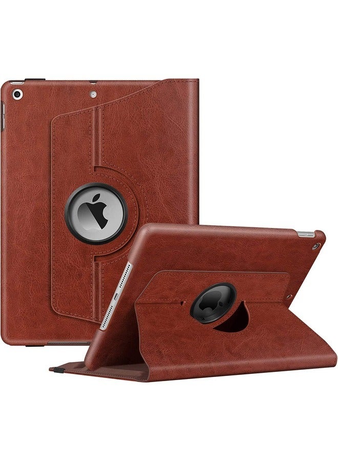ELTRAZONE 360-Degree Rotating Case for iPad 9th Generation (2021), 8th Generation (2020), and 7th Generation (2019) - 10.2 Inch with Pencil Holder & Auto Wake/Sleep - Brown - Image 1