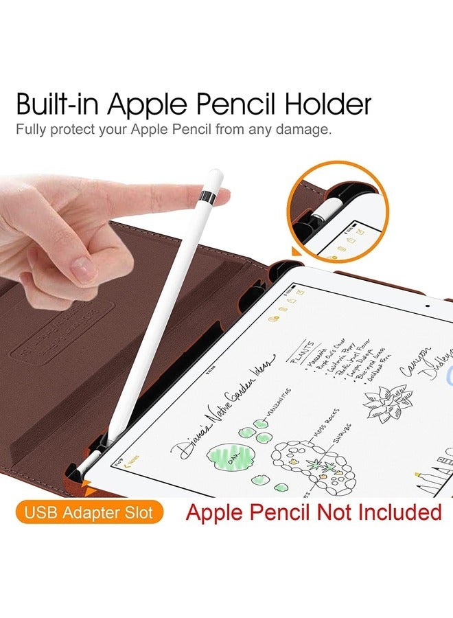 ELTRAZONE 360-Degree Rotating Case for iPad 9th Generation (2021), 8th Generation (2020), and 7th Generation (2019) - 10.2 Inch with Pencil Holder & Auto Wake/Sleep - Brown - Image 4