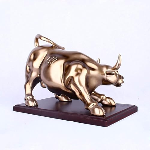 AUGEN Stock Market Bull Statue | Bronze Resin Bull Showpiece for Office Desk, Home Decor & Gifts | Symbol of Financial Strength, Wealth & Success | Tabletop Decorative Figurine (8696F6) - Image 5