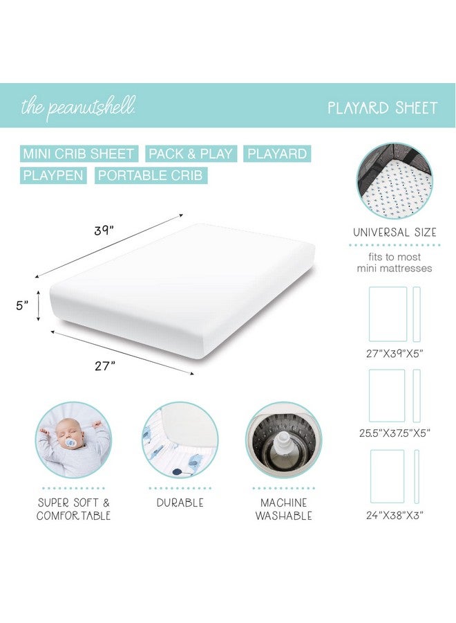 The Peanut Shell The Peanutshell Mini Crib Fitted Sheets Set, Playard, Pack Play Sheets, Playpen, Elephant Stars - Image 5