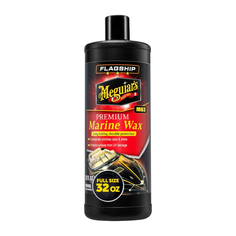Meguiar's Meguiarâ€™s Flagship Premium Marine Wax, M6332, Easy-to-Use Boat Polish and Wax that Removes Swirls, Scratches, and Oxidation While Adding Long-Lasting Protection, Gifts for Car Lovers, 32 Oz - Image 1