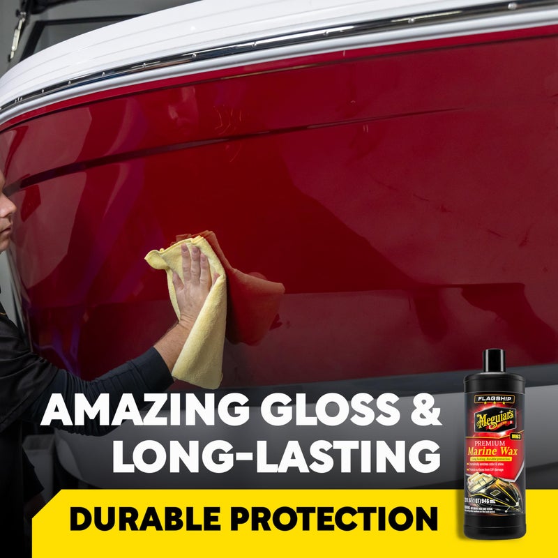 Meguiar's Meguiarâ€™s Flagship Premium Marine Wax, M6332, Easy-to-Use Boat Polish and Wax that Removes Swirls, Scratches, and Oxidation While Adding Long-Lasting Protection, Gifts for Car Lovers, 32 Oz - Image 2