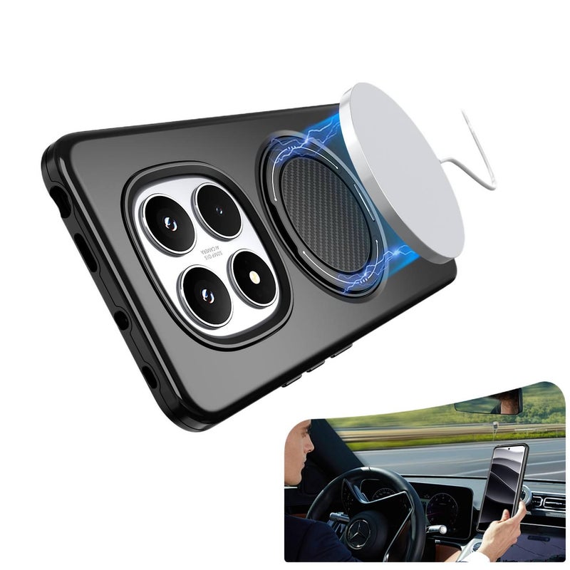LS TPU+PC MagSafe Case for Xiaomi 15T with Drop Protection and Kickstand plus Shockproof plus Strong Magnetic in Black - Image 3