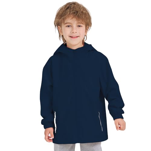Slwosdlds Boys Girls Waterproof Rain Jacket Lightweight soft lining Kids Windbreaker Hooded Coat Easy to Fold - Image 5