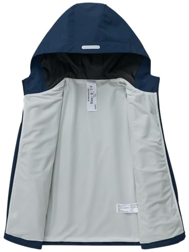 Slwosdlds Boys Girls Waterproof Rain Jacket Lightweight soft lining Kids Windbreaker Hooded Coat Easy to Fold - Image 4