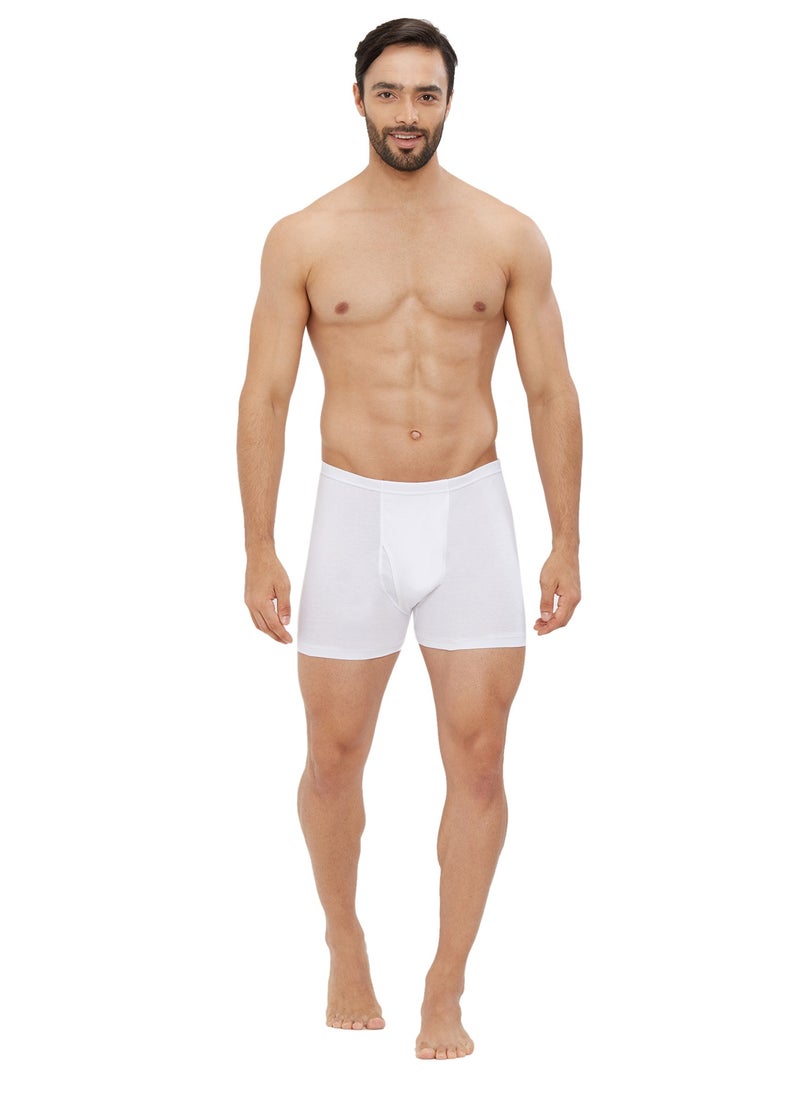 BYC - MEN'S COTTON BOXER BRIEF SHORTS (PACK OF 3) - WHITE - Image 1