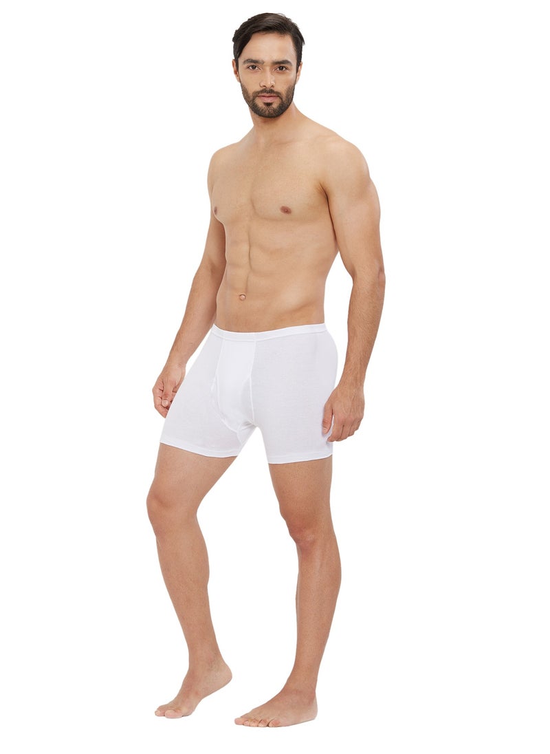BYC - MEN'S COTTON BOXER BRIEF SHORTS (PACK OF 3) - WHITE - Image 1