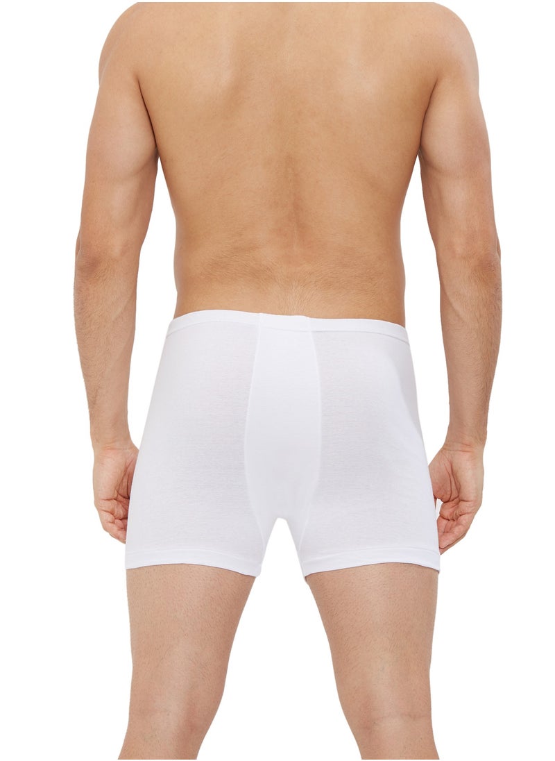 BYC - MEN'S COTTON BOXER BRIEF SHORTS (PACK OF 3) - WHITE - Image 1