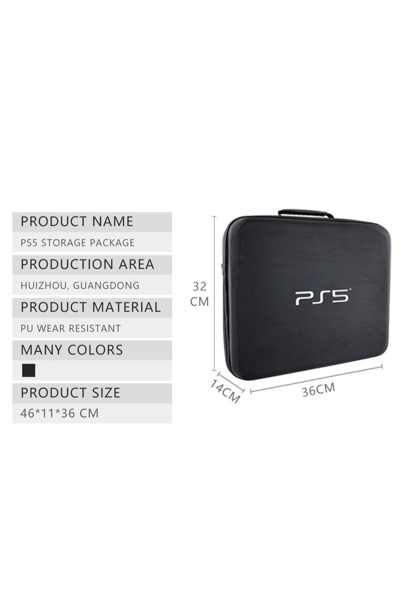 BEILINGDUN Protective Travel Bag for PS5 Console Controller (Black) - Image 4