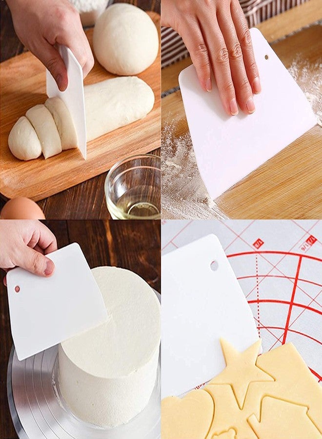 Anvin Cake Scraper Smoother Cake Icing Tool Set, Plastic Scraper Cake Frosting Scraper Smoother Combo for Buttercream Edge Decorating Cake Smoother Flexible for Baking Birthday DIY Kitchen (10 Pcs) - Image 4