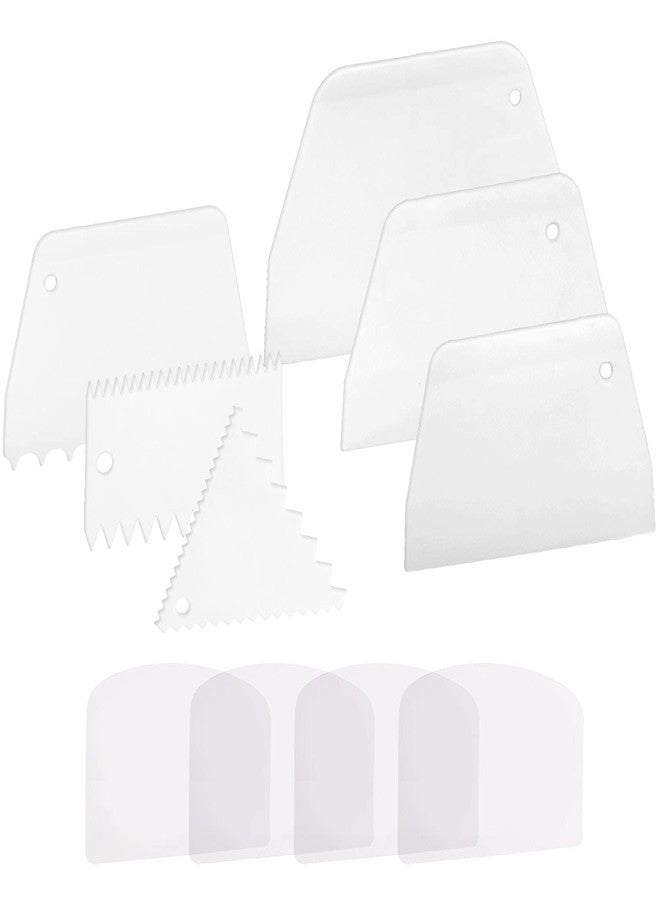 Anvin Cake Scraper Smoother Cake Icing Tool Set, Plastic Scraper Cake Frosting Scraper Smoother Combo for Buttercream Edge Decorating Cake Smoother Flexible for Baking Birthday DIY Kitchen (10 Pcs) - Image 1