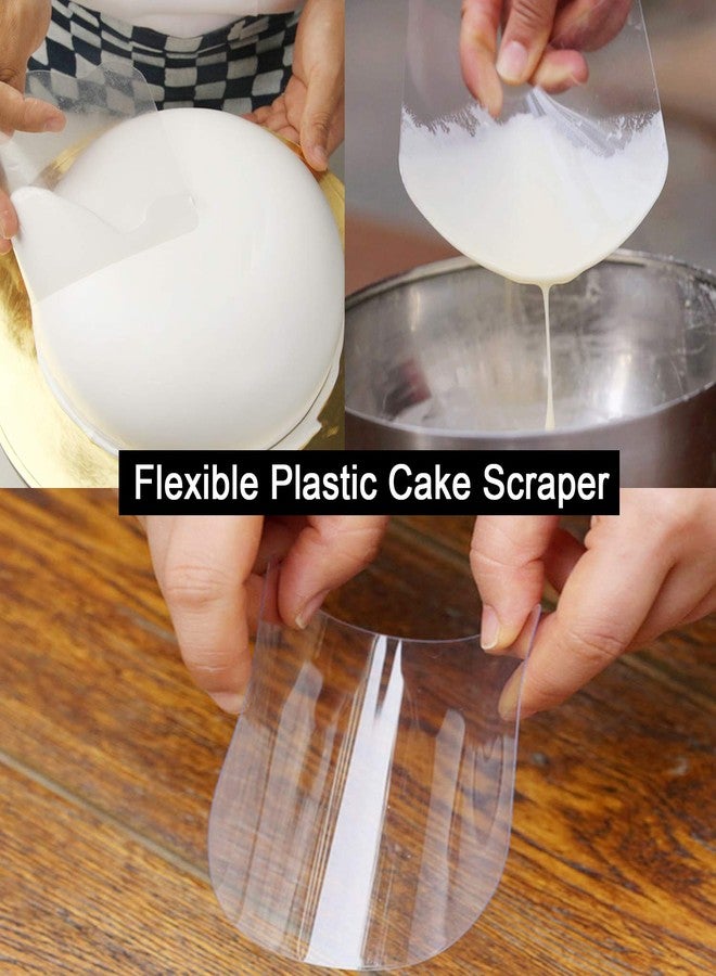 Anvin Cake Scraper Smoother Cake Icing Tool Set, Plastic Scraper Cake Frosting Scraper Smoother Combo for Buttercream Edge Decorating Cake Smoother Flexible for Baking Birthday DIY Kitchen (10 Pcs) - Image 5