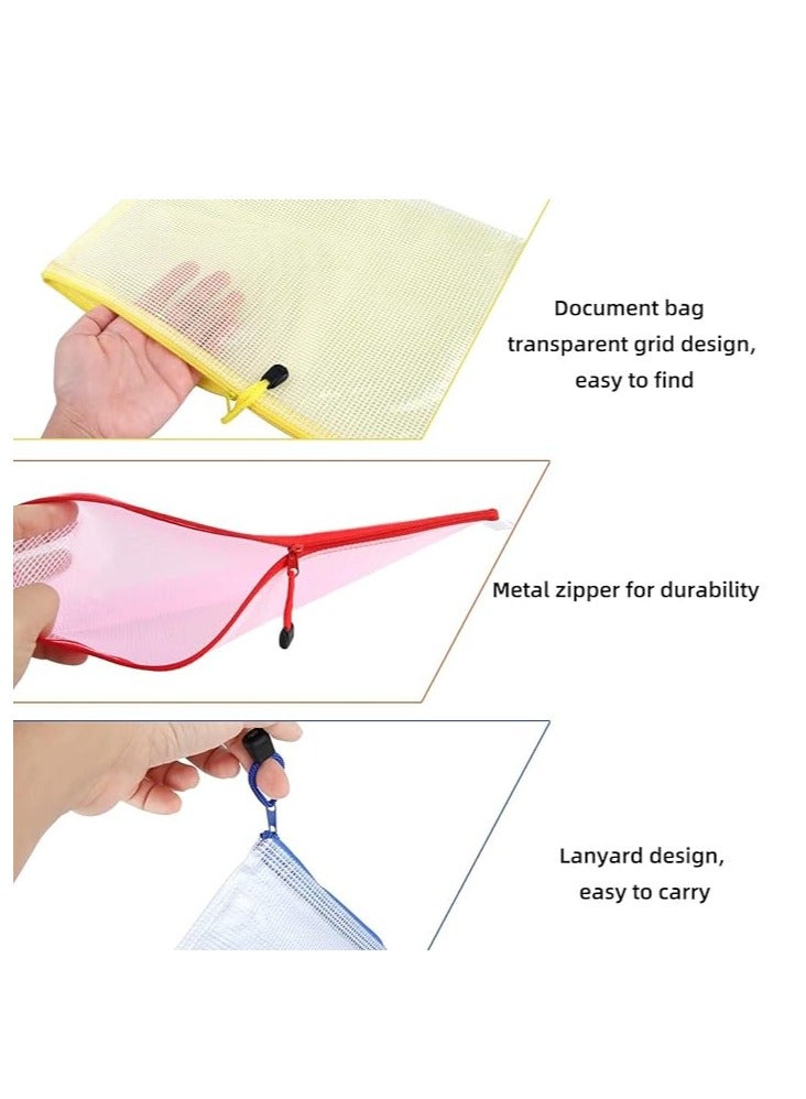 Terabyte 6 pcs A3 Double Zipper Bag,Assorted Colours  - Image 2