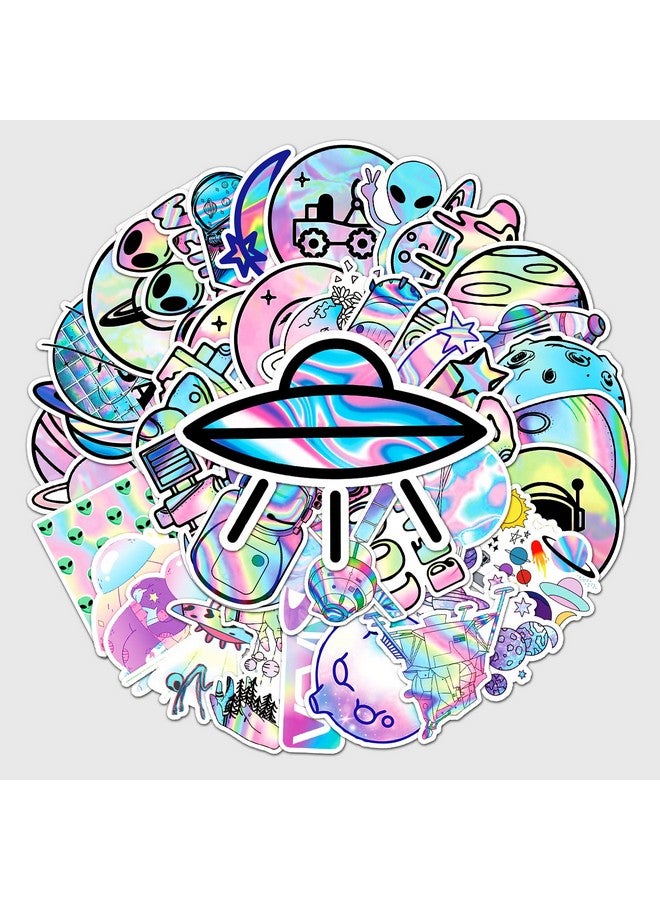 Ash & Roh Cute Cartoon Stickers for Kids, 50 Pcs Cute Stickers for Water Bottles - Cute Stickers Pack Gift for Kids Teen Birthday Party (Radium Alien) - Image 1