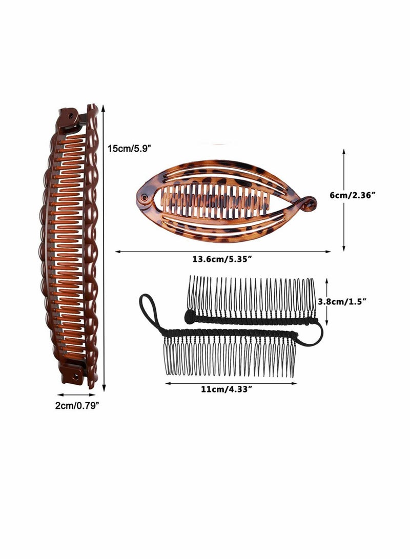 SOLARAE Hair Clips, Hair Clips Vintage Clincher Combs Tool for Thick Curly Hair Accessories Fish Shape Ponytail Holer Claws Grips Clamp Clip Claws Set for Women, 4pcs - Image 2