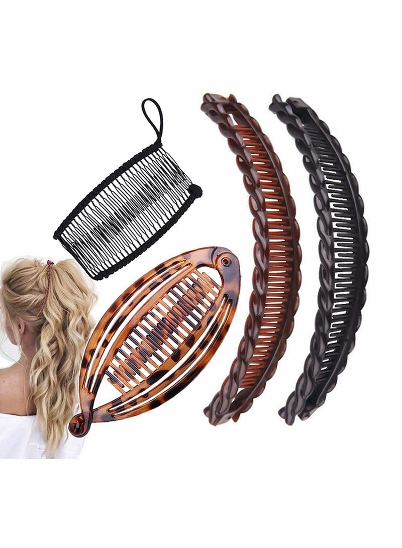 SOLARAE Hair Clips, Hair Clips Vintage Clincher Combs Tool for Thick Curly Hair Accessories Fish Shape Ponytail Holer Claws Grips Clamp Clip Claws Set for Women, 4pcs - Image 5