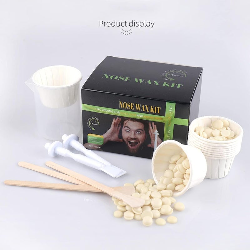 SWIUKPHE Nose and Ear Hair Removal Wax Kit for Men and Women, 50g Painless Wax Beads, 5 Applicators, 10 Paper Cups, Quick Cleaning for Nasal Hair or Ear Hair - Image 5