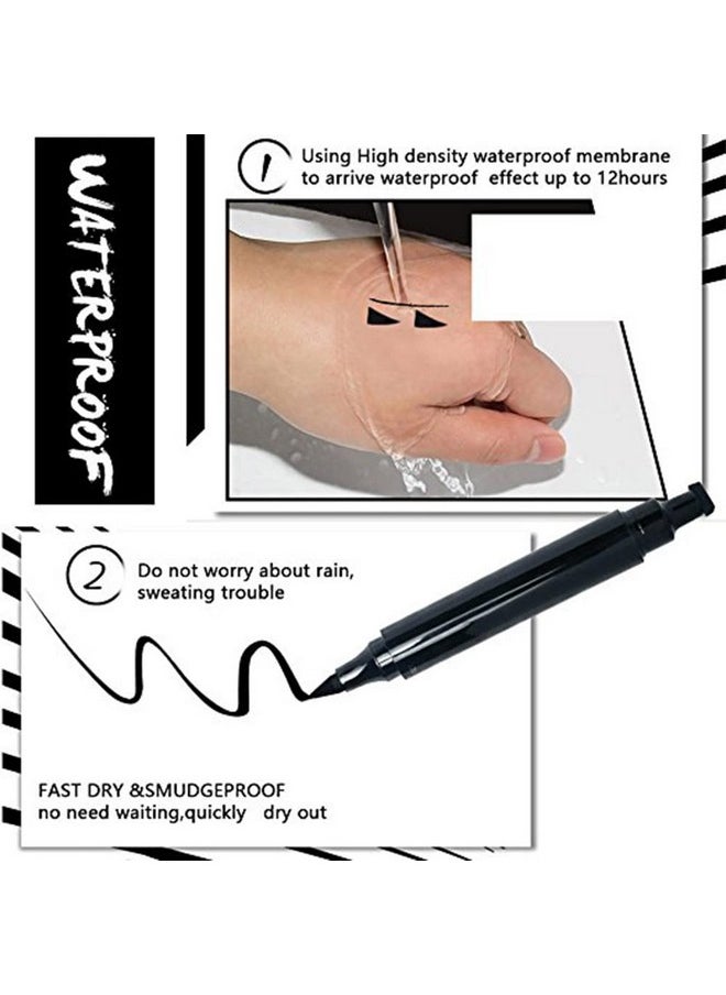 AMY'S DIARY - Eyeliner Stamp 2 Pens Winged Stamp Eyeliner, Perfect Wing Cat Eye Stencil Stamp For All Eye Shapes, Winged Eyeliner Stamp, Perfect Wing Cat Eye Liner, Waterproof & Smudgeproof - Image 1