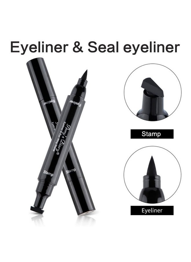 AMY'S DIARY - Eyeliner Stamp 2 Pens Winged Stamp Eyeliner, Perfect Wing Cat Eye Stencil Stamp For All Eye Shapes, Winged Eyeliner Stamp, Perfect Wing Cat Eye Liner, Waterproof & Smudgeproof - Image 1