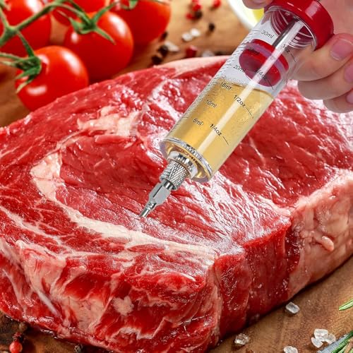 HORUS Kitchen Injector for Meat, Meat Injector Syringe Marinade Turkey Seasoning Injector Syringe with Scales for Restaurant Hotel Home Kitchen BBQ Party Sauce Injector - Image 4