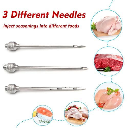 HORUS Kitchen Injector for Meat, Meat Injector Syringe Marinade Turkey Seasoning Injector Syringe with Scales for Restaurant Hotel Home Kitchen BBQ Party Sauce Injector - Image 5