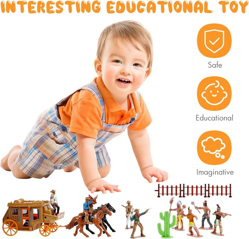 STOBOK Elegant upgraded practical design Indians Figures Models: Wild West Cowboys Figure Playset Set Miniature Historical Native American Indians Figures Toys for Toddlers Children Kids School Project Fast & slow shipment compatible - Image 4