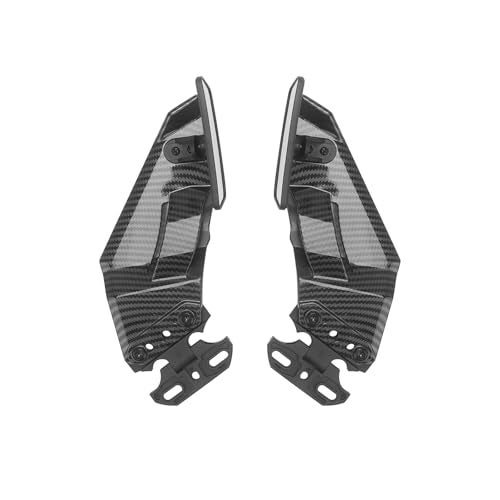 GZDLmoto Universal Motorcycle Rear View Mirrors, Fixed Wind Wing Side Rearview Mirror Replacement For Honda/Kawasaki/Yamaham/Suzuki/B-MW/Apriliar/Ducati (Carbon fiber stripes) - Image 1