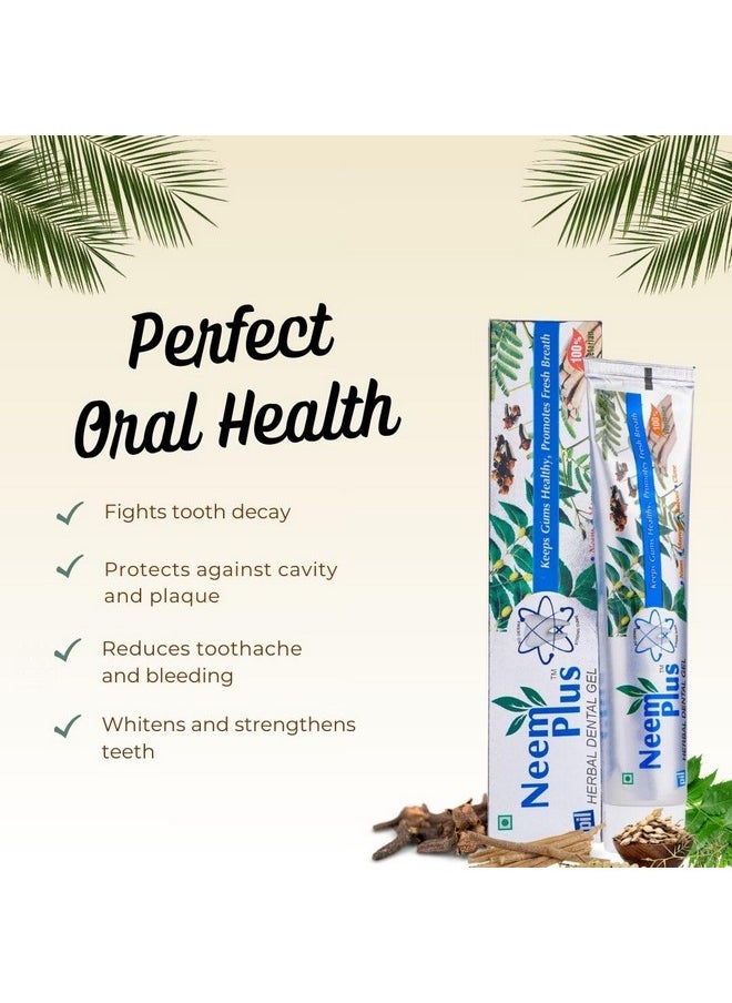 PIL Pil Neem Plus Herbal Dental Gel | Neem toothpaste with Clove, Meswak & Babool | Promotes Fresh Breath & Keep Gum's Healthy (400g, Pack of 4)  - Image 2