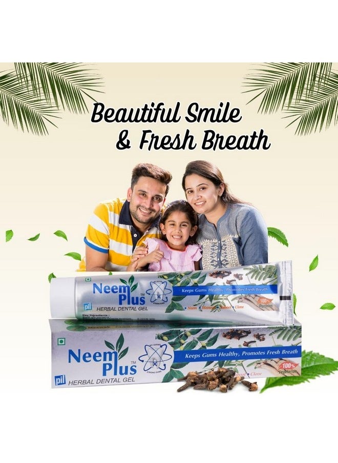 PIL Pil Neem Plus Herbal Dental Gel | Neem toothpaste with Clove, Meswak & Babool | Promotes Fresh Breath & Keep Gum's Healthy (400g, Pack of 4)  - Image 5