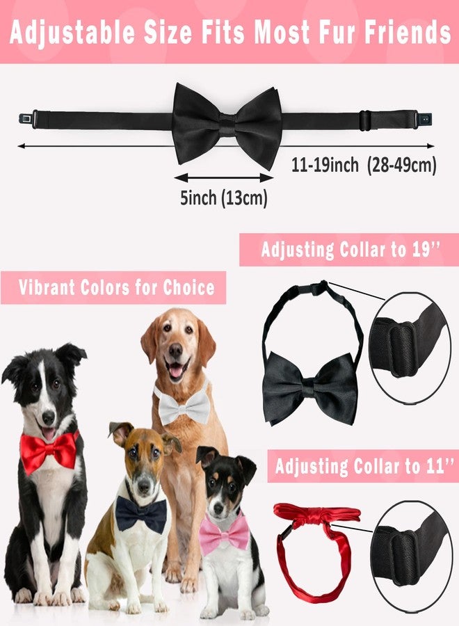 Koolmox Black and Red Bow Tie for Dogs, KOOLMOX Red and Black Dog Bow with Adjustbale Dog Collar for Medium and Large Dogs Cats Pets Wedding Birthday Party Holiday New Year Cosutmes - Image 2