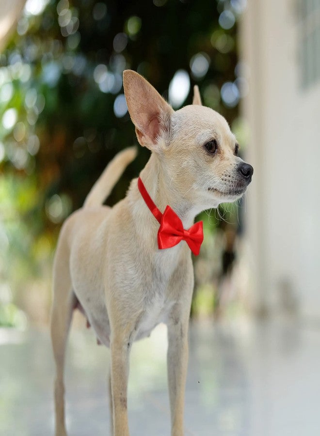 Koolmox Black and Red Bow Tie for Dogs, KOOLMOX Red and Black Dog Bow with Adjustbale Dog Collar for Medium and Large Dogs Cats Pets Wedding Birthday Party Holiday New Year Cosutmes - Image 4