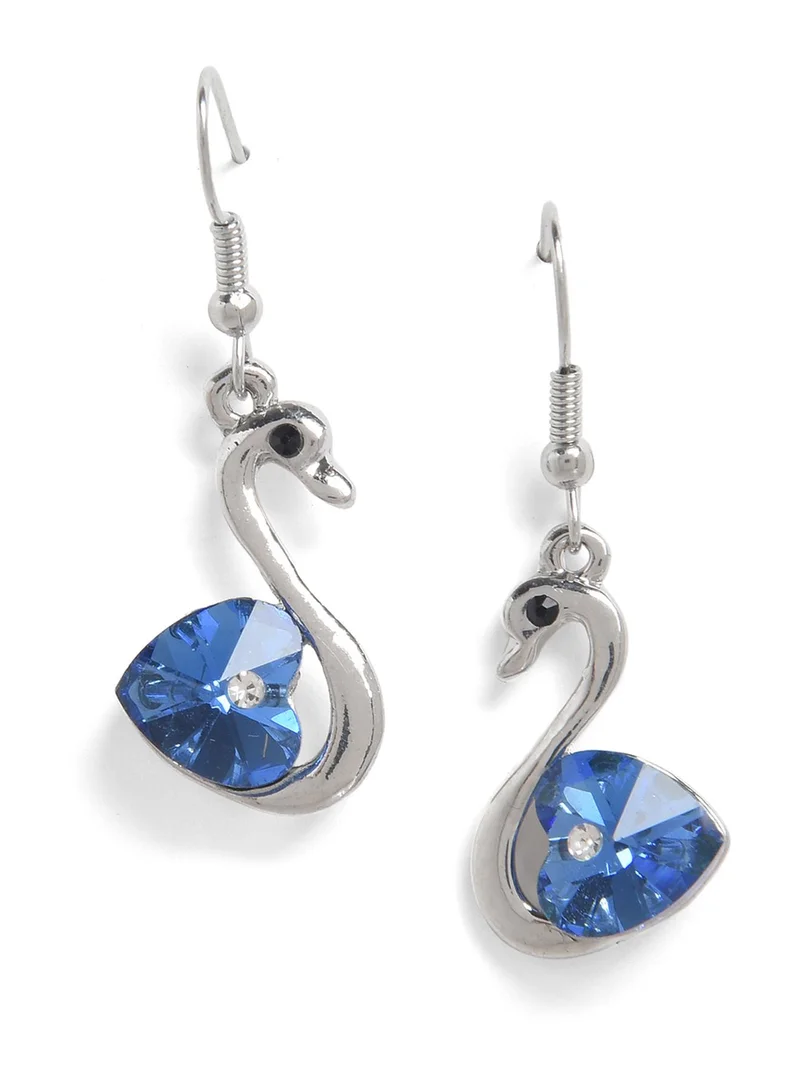 سوهي أقراط متدلية صناعية على شكل بجعة زرقاء