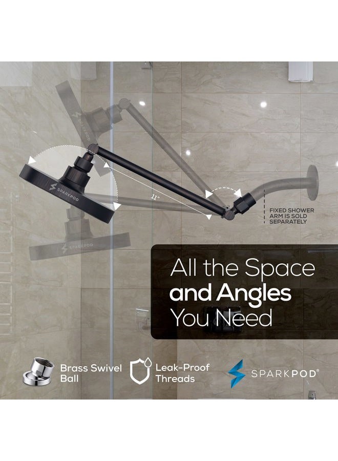 SparkPod Rain Shower Head with Shower Arm Extension - High Pressure Rain - Luxury Modern Look - No Hassle Tool-less 1-Min Installation (11" Shower Arm Extension, Oil Rubbed Bronze) - Image 5