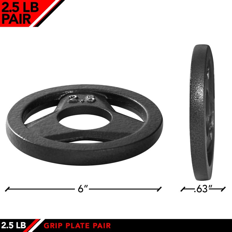 JFIT لوحة جريف أولمبية من الحديد الزهر JFIT بقطر 2 إنش لباربل، مجموعة 2.5 باوند من لوحتين، لوحات جريف حديد لرفع الأثقال، كروس فيت - لوحة وزن 2 إنش لبناء الأجسام - Image 2