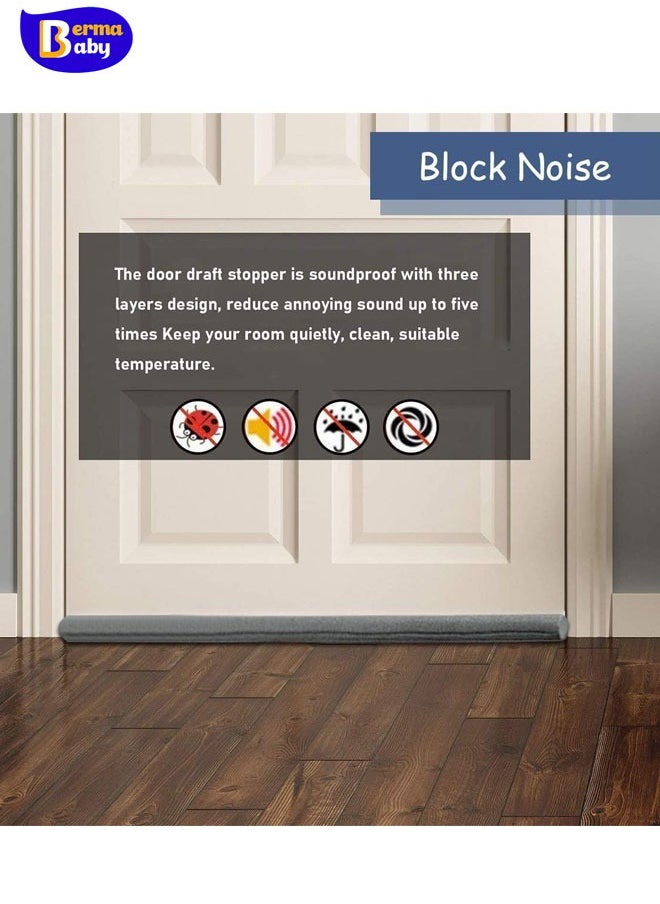 Berma Baby - 1PC Under Door Draft Stopper Door Bottom Seal Strip Weather Strip Thicker Anti-Cold Gap Blocker Sealing Weather Strip   Washable & Cuttable Saving Door Weather Stripping Reduce Noise Window Breeze Blocker Door Sweeps - Image 1