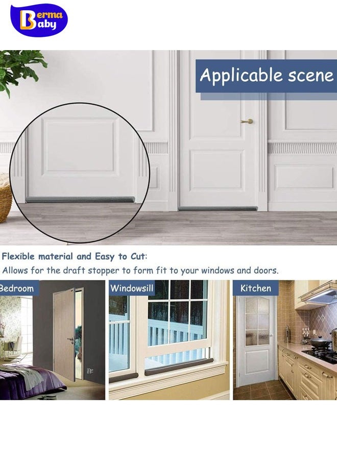 Berma Baby - 1PC Under Door Draft Stopper Door Bottom Seal Strip Weather Strip Thicker Anti-Cold Gap Blocker Sealing Weather Strip   Washable & Cuttable Saving Door Weather Stripping Reduce Noise Window Breeze Blocker Door Sweeps - Image 1